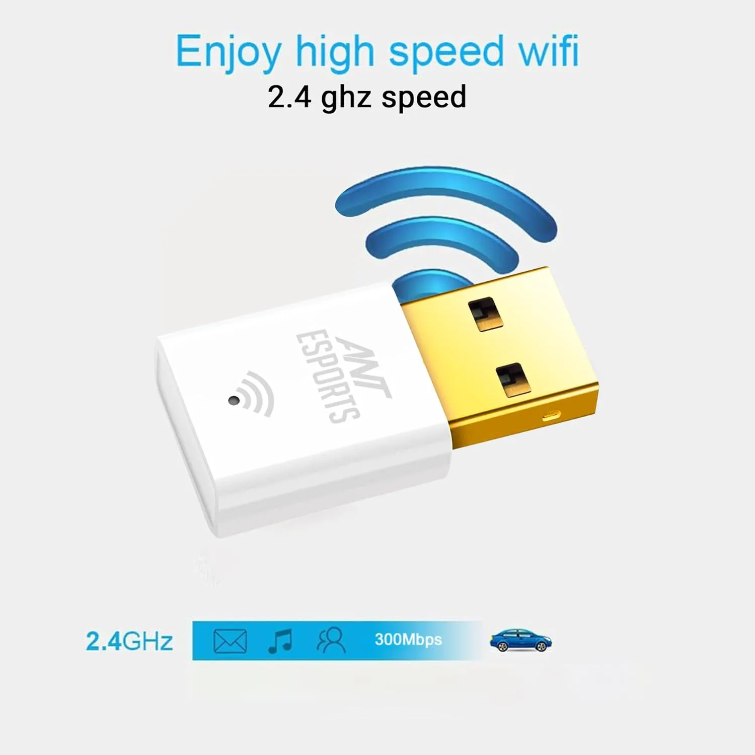 Ant Esports USB To Wi-Fi Dongle Adapter 300 Mbps AE300D view 3